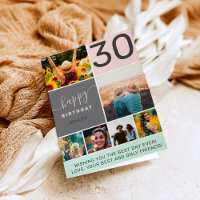 Moderne 30 ans rose 6 photo collage grille