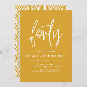 Carte Moderne 40e anniversaire simple design photo de sc