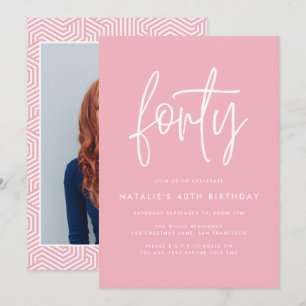 Carte Moderne 40e anniversaire simple design photo de sc
