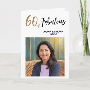 Carte Moderne 60 ans et Fabuleux Photo 60e Anniversaire