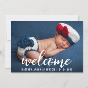Carte moderne bébé bienvenu de faire-part de