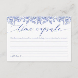 Carte moderne Blue Floral Fête des mariées temps C