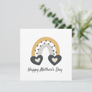 Carte moderne Boho Heart Rainbow Mother's Day Card