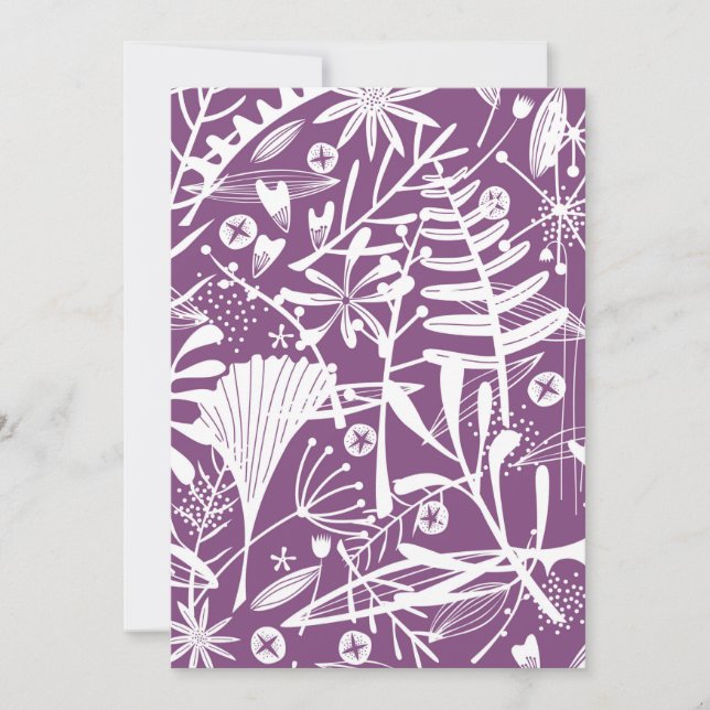 Carte Moderne Botatanique Floral Purple (Devant)