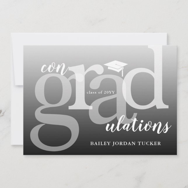 Carte Moderne ConGRADulations Graduation Félicitations (Devant)