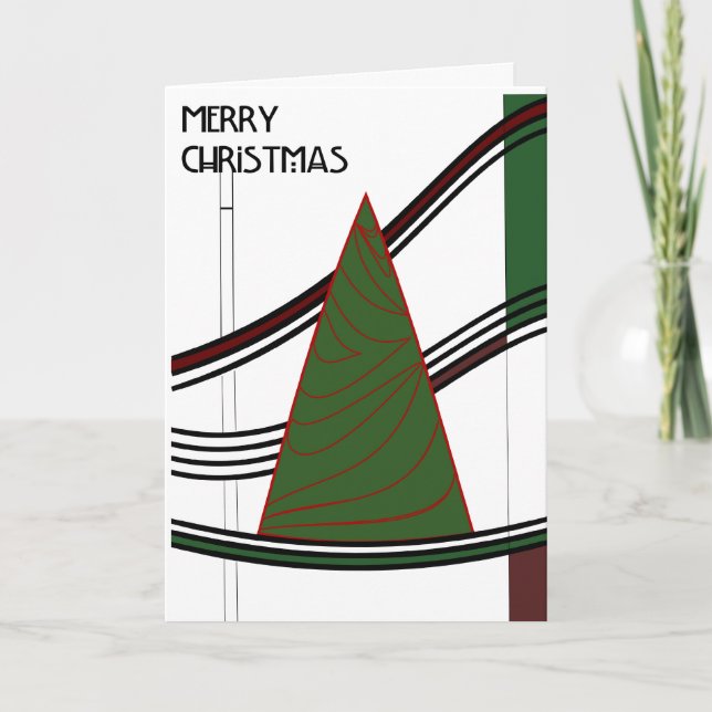 Carte moderne d'arbre de Noël (Devant)