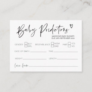 Carte moderne de conjecture de prévisions de bébé
