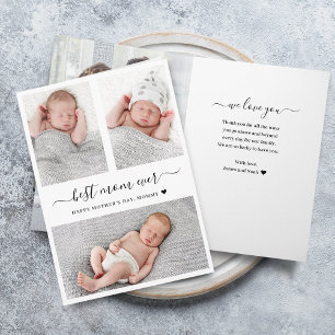 Carte moderne de fête des mères pliée avec plusieu