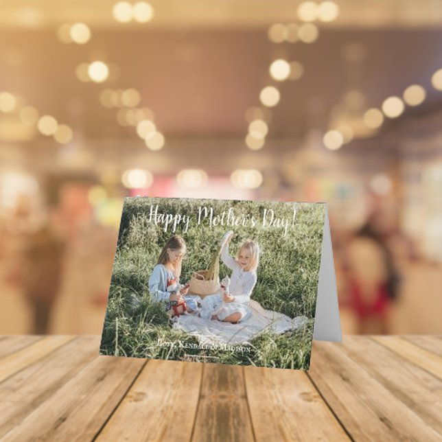 Carte moderne de la fête des mères avec photo (Modern Photo Mothers Day Card)