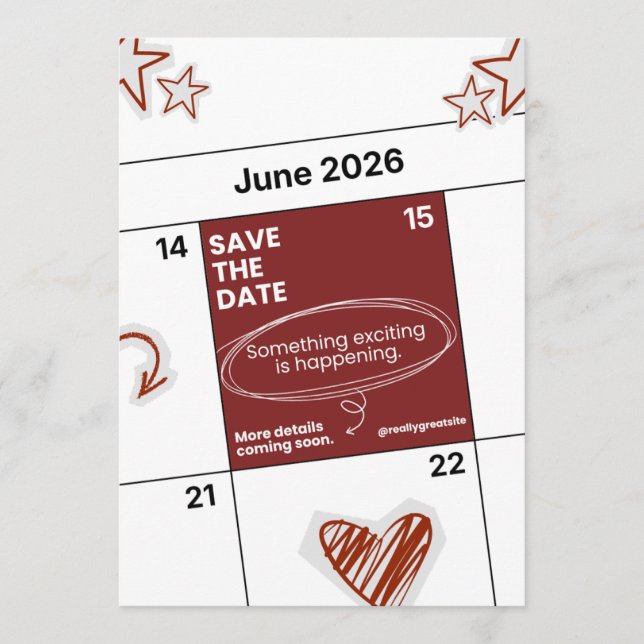 Carte moderne de Save The Date | Mariage minimalis (Devant)