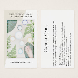 Carte moderne de soins aux bougies photo blanche