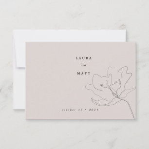 Carte Moderne Delicy Blush Rose Floral choix RSVP