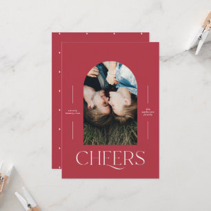 Carte Moderne élégant 1 typographie photo rouge Noël