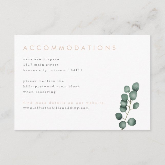 Carte moderne Eucalyptus Green Details (Devant)