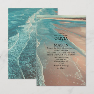 Carte moderne Fade Tropical Beach Sea Mariage Card