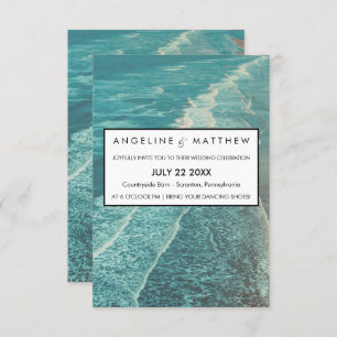 Carte moderne Fade Tropical Beach Sea Mariage Card