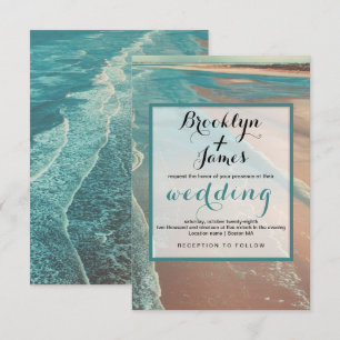 Carte moderne Fade Tropical Beach Sea Mariage Card