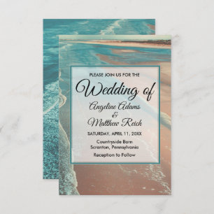 Carte moderne Fade Tropical Beach Sea Mariage Card