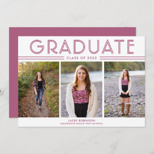 Carte Moderne Fille Lycée Graduation 3 Photo