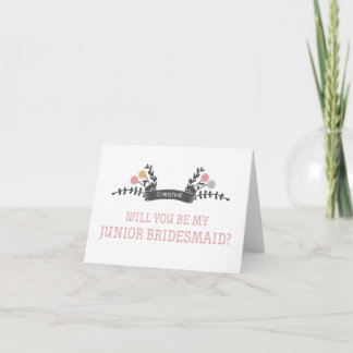 Carte moderne Floral Junior Bridesmaid