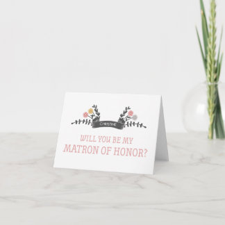 Carte moderne Floral Matron of Honor