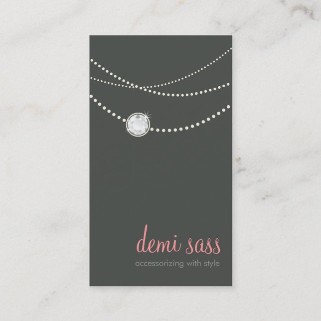 carte moderne funk élégant collier gris corail ros (Devant)