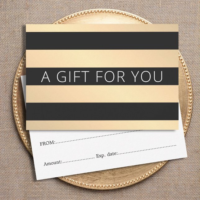 Carte Moderne Golden Black Stripes Beauté (Créateur téléchargé)