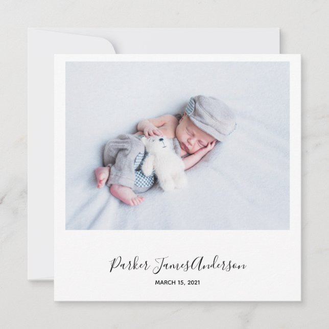 Carte moderne 'Instant Style Photo' annonce de nai (Devant)