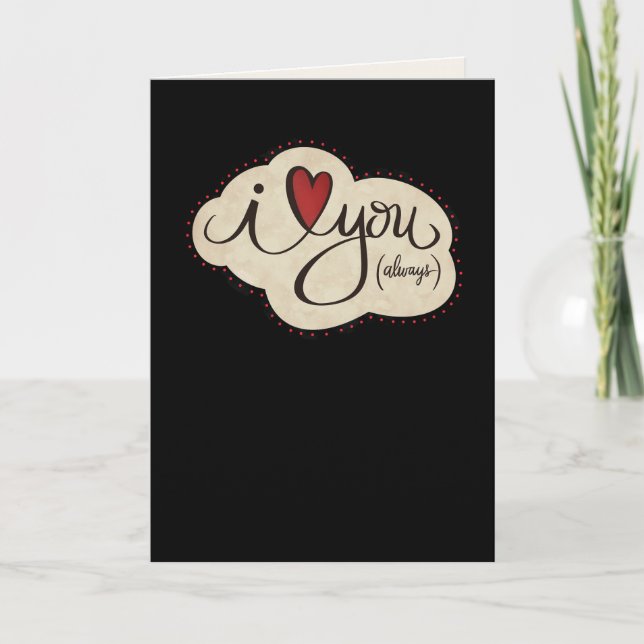 Carte Moderne Je t'aime toujours Mari Noir Épouse (Devant)