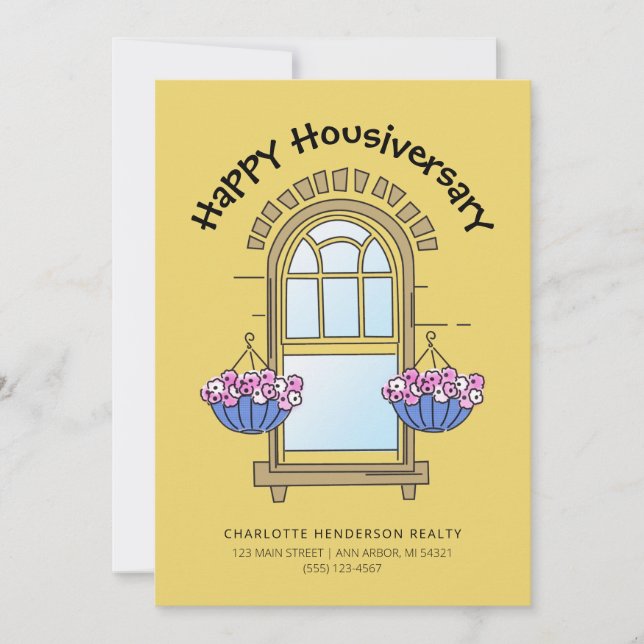 Carte Moderne Joyeux Housiversary Client Anniversaire de (Devant)