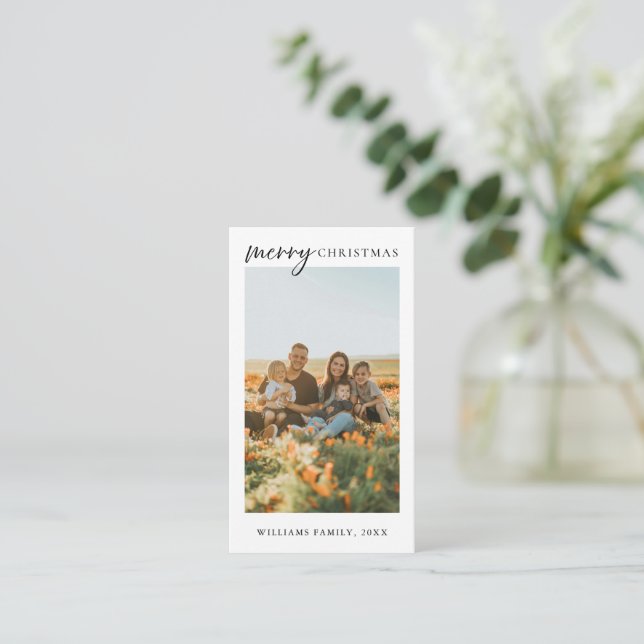 Carte moderne Joyeux Noël Photo Mini Jour (Debout devant)