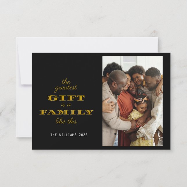 Carte Moderne Le Plus Grand Cadeau Famille Noël Salutati (Devant)