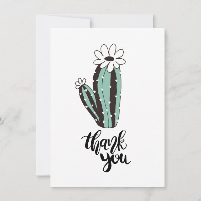 Carte moderne Merci Cactus Plat (Devant)