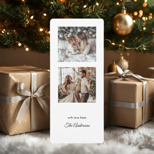 Carte Moderne minimaliste Deux vacances de Noël photo