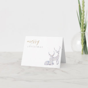 Carte Moderne minimaliste Joyeux rennes de Noël