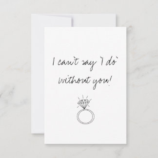 Carte Moderne minimaliste Serez-vous ma demoiselle d'hon