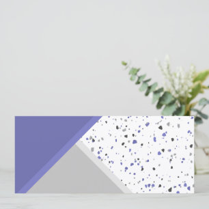 Carte Moderne Périwinkle gris géométrique Terrazzo Signe
