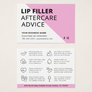 Carte moderne Pink Lip Filler Instructions de soin