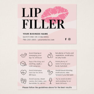Carte moderne Pink Lip Filler Instructions de soin