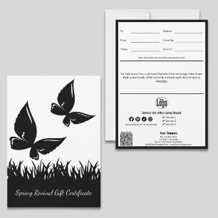 Carte Moderne Printemps Renouveau Certificat cadeau d'af