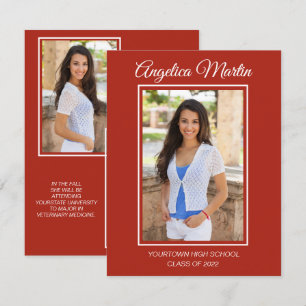 Carte Moderne Red Graduation 3 Classe photo 2022