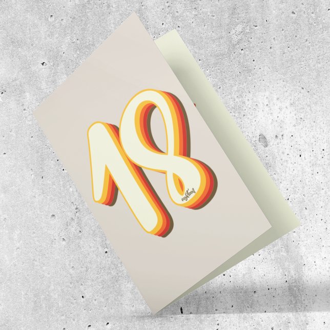 Carte Moderne Retro Super Grey Dix-huit ans (Créateur téléchargé)