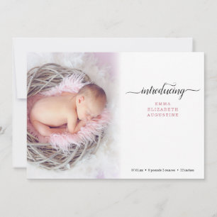 Carte moderne simple de faire-part de naissance de
