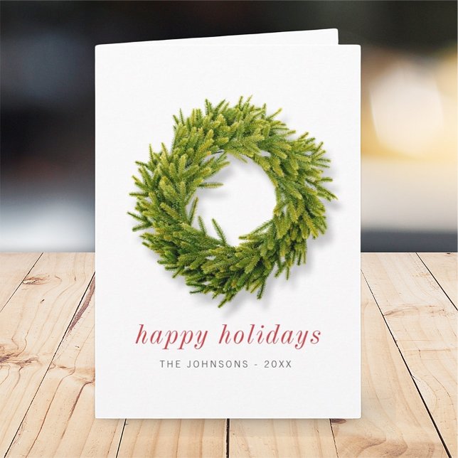 Carte Moderne Simple Élégant Chic Wreath de Noël (Créateur téléchargé)