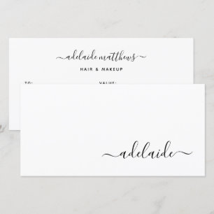 Carte Moderne Simple Hair Styliste Script Certificat cad