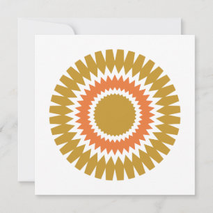 Carte moderne Sunburst Flat Note en orange et or