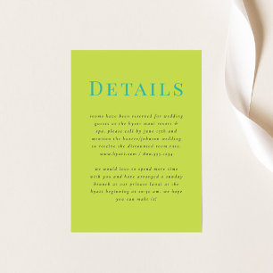 Carte moderne Tropical Mariage Détails