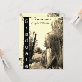 Carte Moderne vintage naturel Photo Graduation