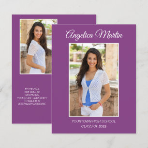 Carte Moderne Violet 2 Faces Diplôme 3 Photo Promotion 2