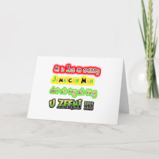 Carte Moi juste un homme jamaïcain ordinaire qui essaie 